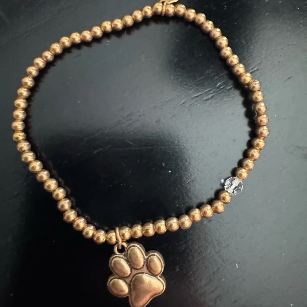 Gold Paw Charm Bracelet